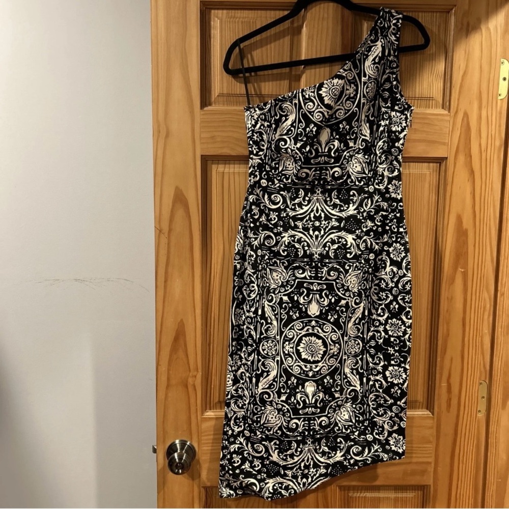 Moschino Black and White One-Shoulder Dress